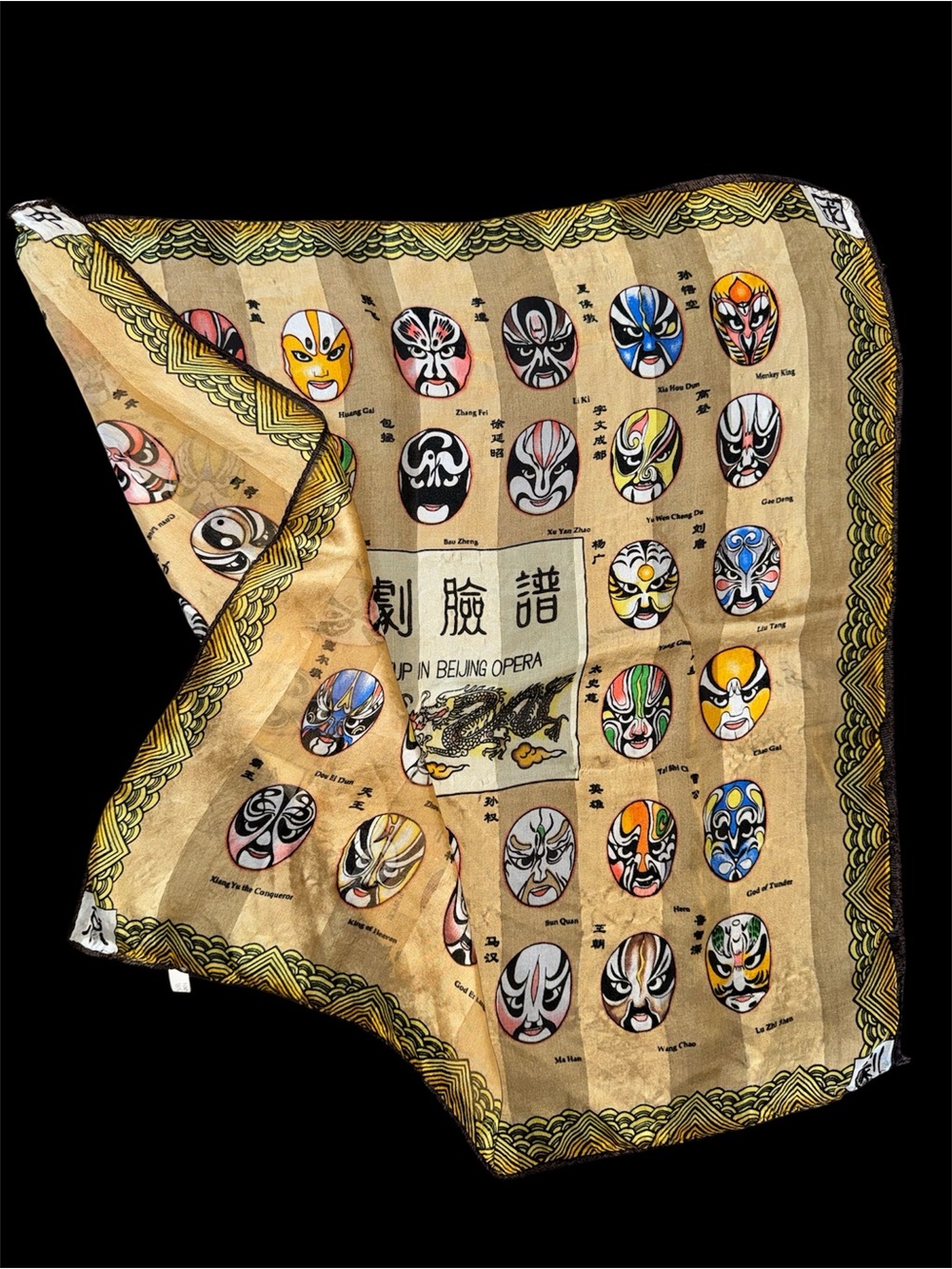 Vintage Beijing Opera Facial Makeup Scarf